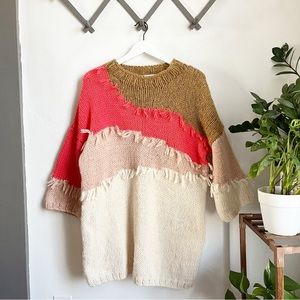 Vero Alfie Marlene Fringed Tunic Sweater